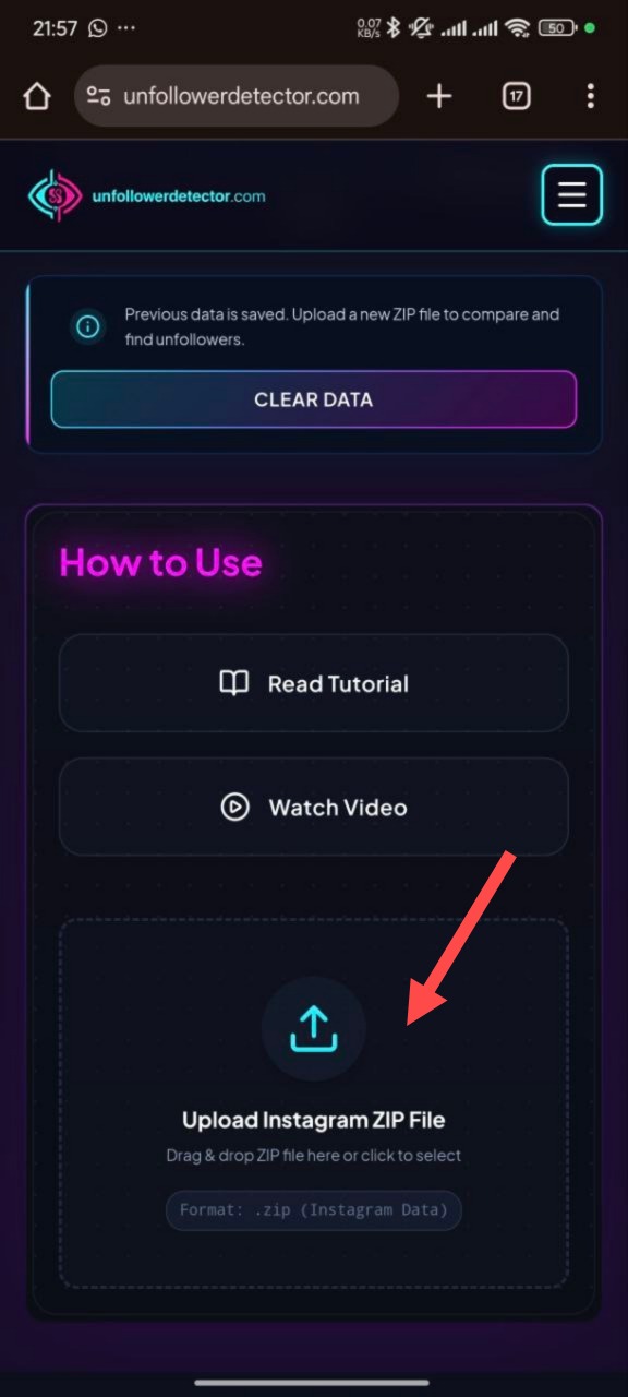 Step 17: Instagram Settings Menu