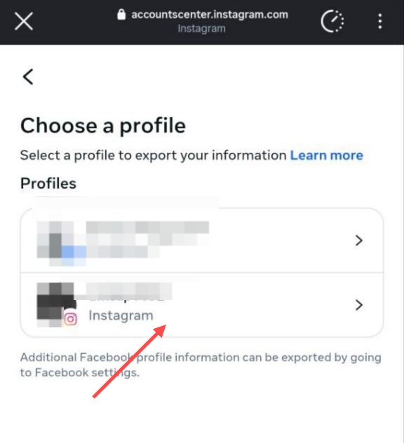 Step 6: Instagram Settings Menu